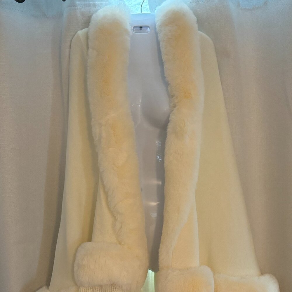 Fur trimmed Poncho